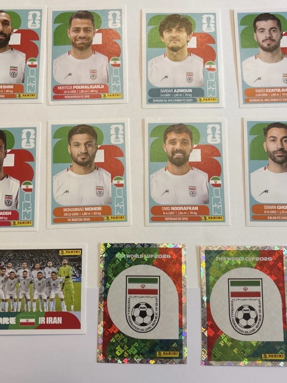 FIFA WC 2026 Panini Iran Football Sticker Set